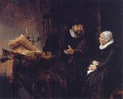 Double Portrait of Cornelis Claesz.Anslo and His Wife,Aeltje Gerritsdr Schouten Rembrandt